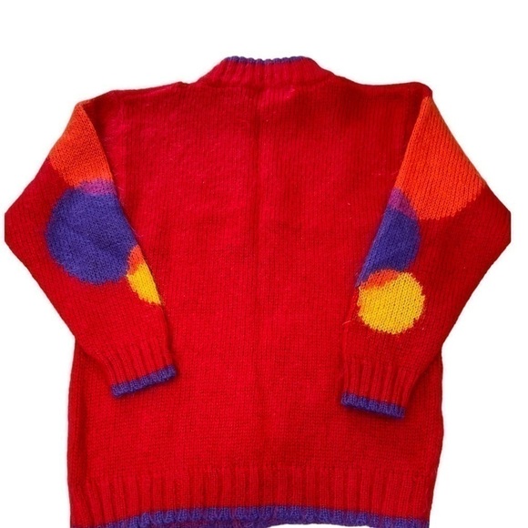 Vintage Mohair Blend Fuzzy Soft Pop Art 80s 90s Women Sweater - Picture 5 of 10